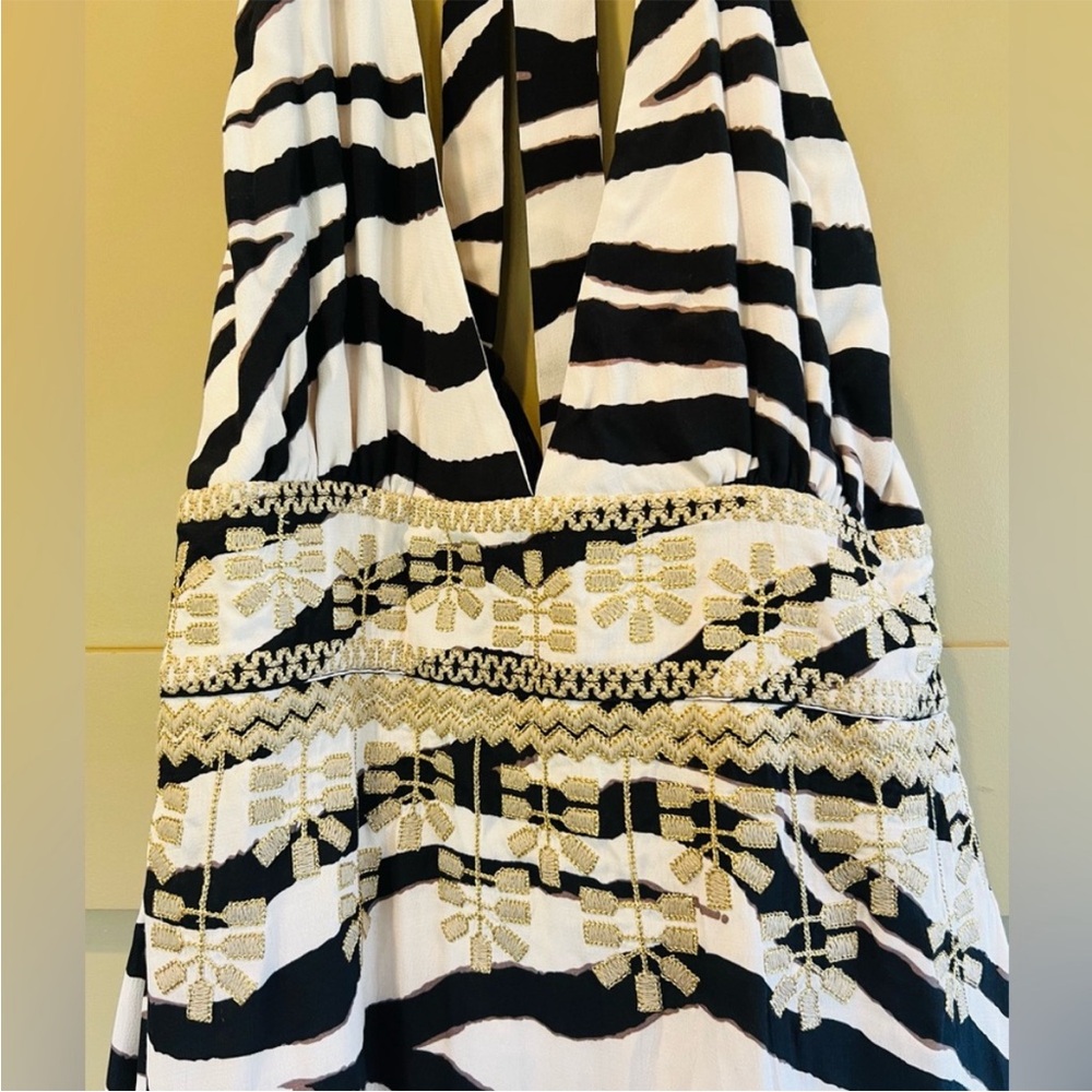 FIGUE Vivienne Animal Zebra Print Halter Maxi Dress NWT $795 - Picture 3 of 10